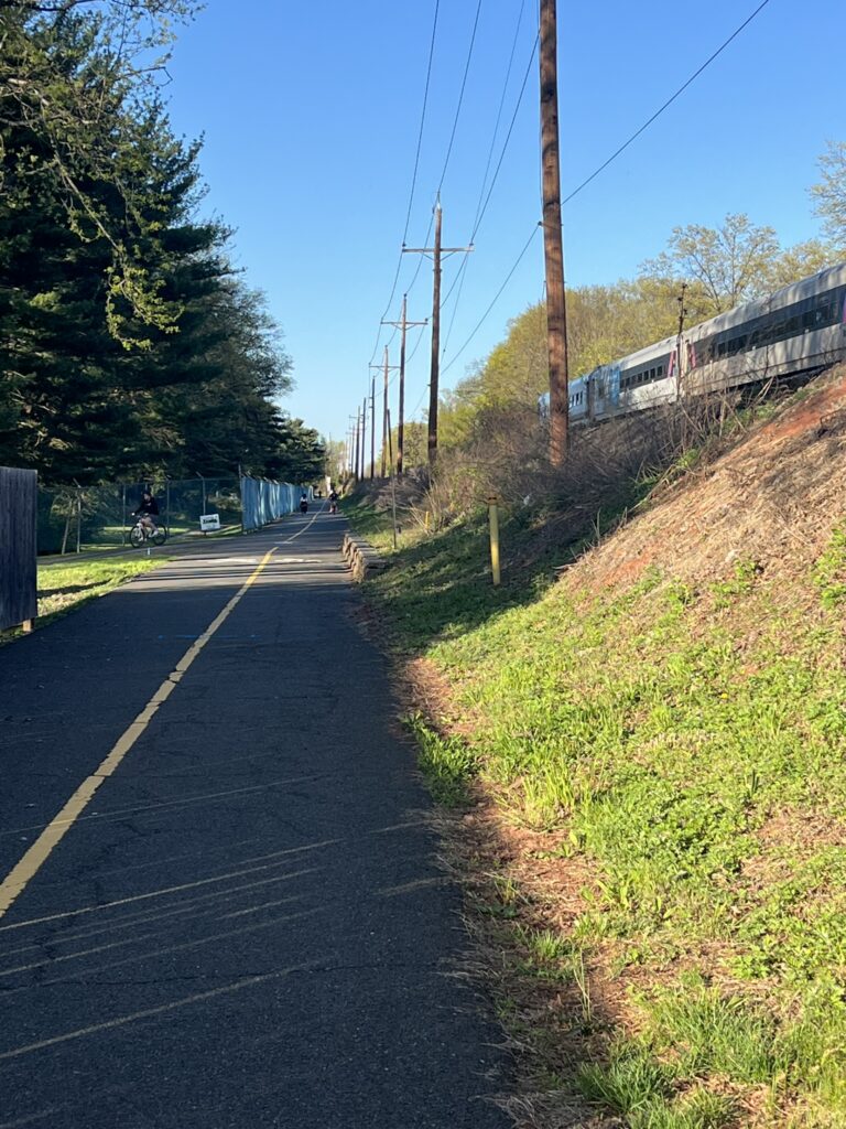 Roselle Park Trail along active Raritan Valley Rail Line